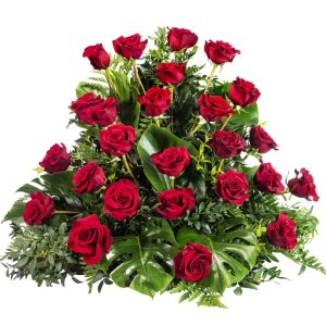 Centro de rosas rojas